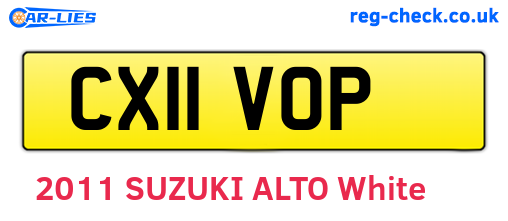 CX11VOP are the vehicle registration plates.