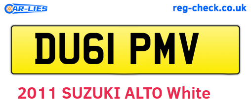 DU61PMV are the vehicle registration plates.