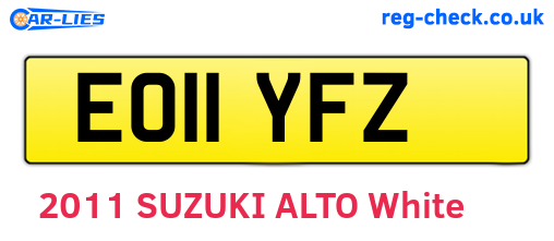 EO11YFZ are the vehicle registration plates.
