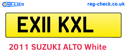 EX11KXL are the vehicle registration plates.