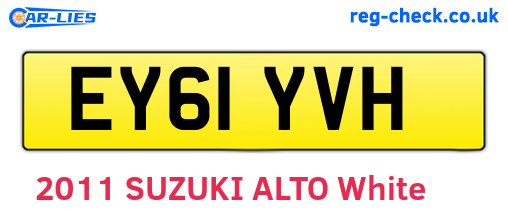 EY61YVH are the vehicle registration plates.