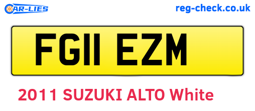 FG11EZM are the vehicle registration plates.