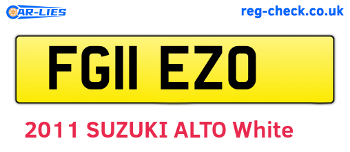 FG11EZO are the vehicle registration plates.