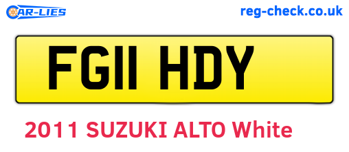 FG11HDY are the vehicle registration plates.