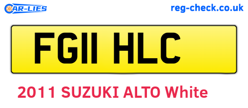 FG11HLC are the vehicle registration plates.