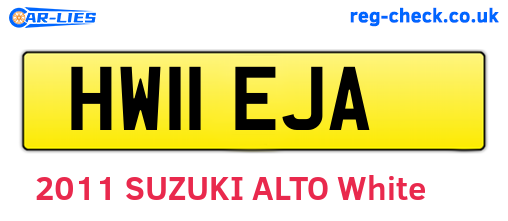 HW11EJA are the vehicle registration plates.