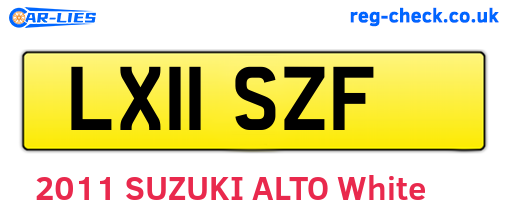 LX11SZF are the vehicle registration plates.