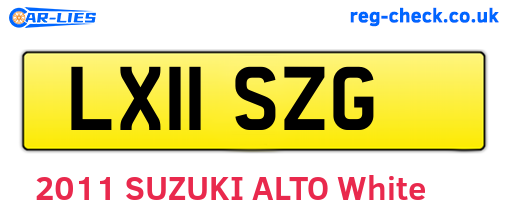 LX11SZG are the vehicle registration plates.