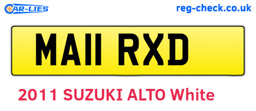 MA11RXD are the vehicle registration plates.