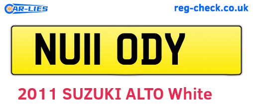NU11ODY are the vehicle registration plates.