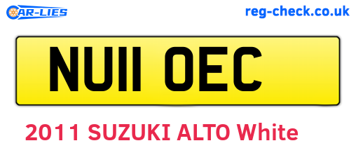 NU11OEC are the vehicle registration plates.