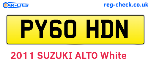 PY60HDN are the vehicle registration plates.