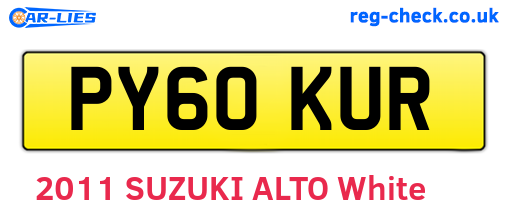 PY60KUR are the vehicle registration plates.