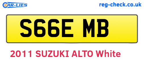 S66EMB are the vehicle registration plates.