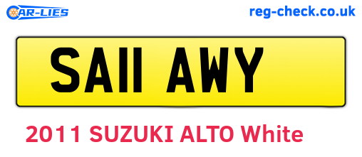 SA11AWY are the vehicle registration plates.