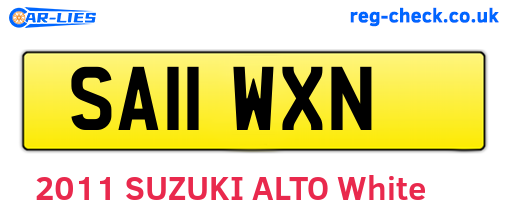 SA11WXN are the vehicle registration plates.