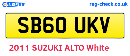SB60UKV are the vehicle registration plates.