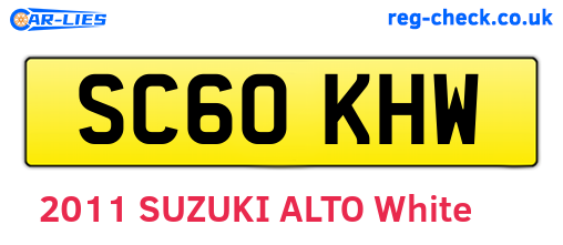 SC60KHW are the vehicle registration plates.