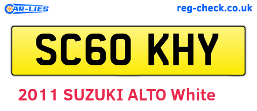 SC60KHY are the vehicle registration plates.