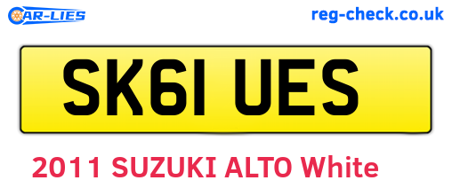SK61UES are the vehicle registration plates.