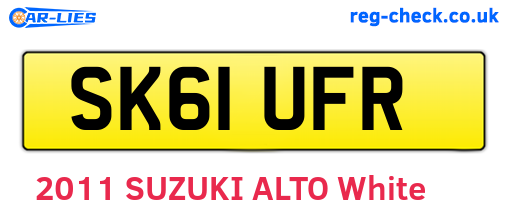 SK61UFR are the vehicle registration plates.