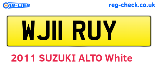WJ11RUY are the vehicle registration plates.