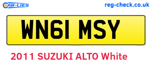 WN61MSY are the vehicle registration plates.
