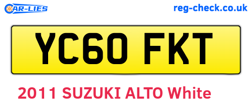 YC60FKT are the vehicle registration plates.