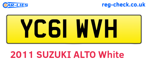 YC61WVH are the vehicle registration plates.
