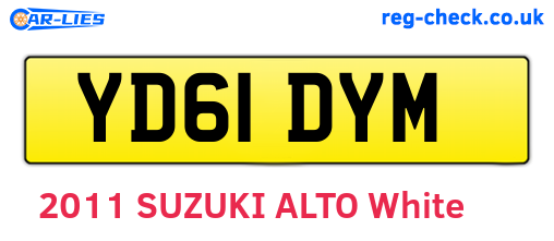 YD61DYM are the vehicle registration plates.