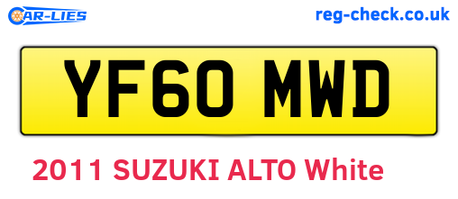 YF60MWD are the vehicle registration plates.