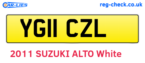 YG11CZL are the vehicle registration plates.