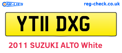 YT11DXG are the vehicle registration plates.
