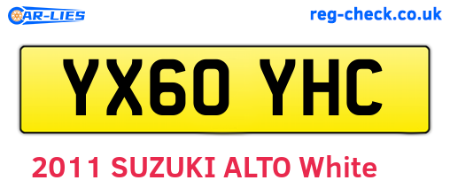YX60YHC are the vehicle registration plates.