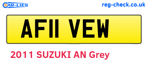 AF11VEW are the vehicle registration plates.