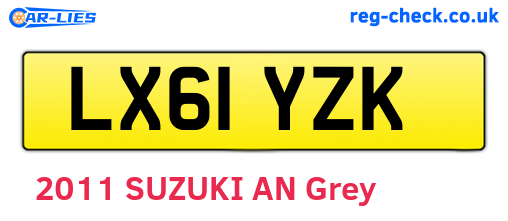 LX61YZK are the vehicle registration plates.