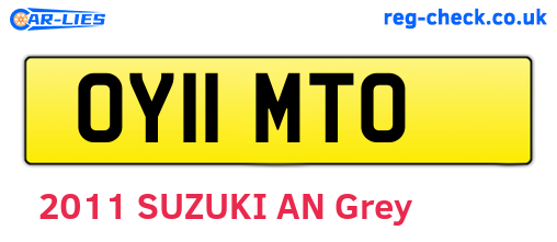 OY11MTO are the vehicle registration plates.