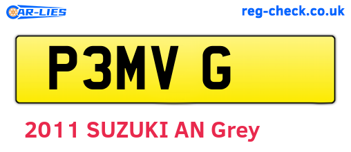 P3MVG are the vehicle registration plates.