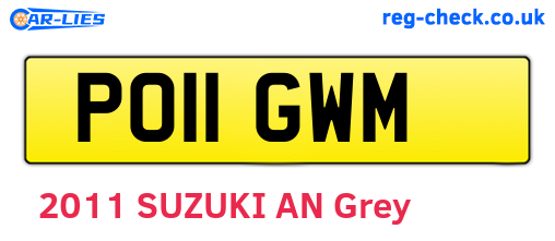 PO11GWM are the vehicle registration plates.
