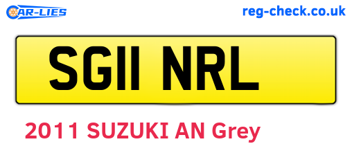 SG11NRL are the vehicle registration plates.