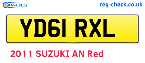 YD61RXL are the vehicle registration plates.
