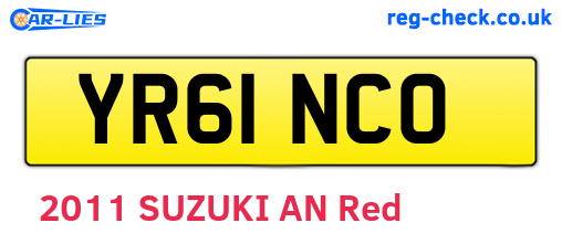 YR61NCO are the vehicle registration plates.