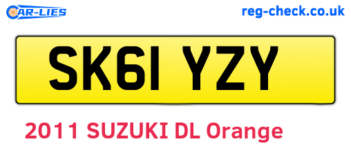 SK61YZY are the vehicle registration plates.