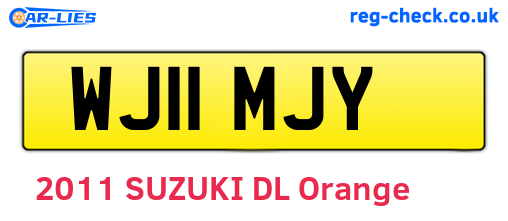 WJ11MJY are the vehicle registration plates.