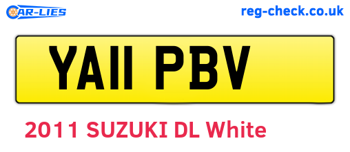 YA11PBV are the vehicle registration plates.