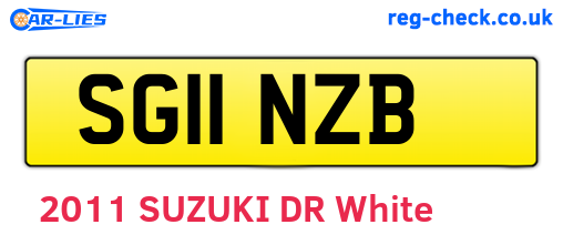 SG11NZB are the vehicle registration plates.