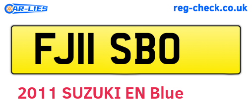 FJ11SBO are the vehicle registration plates.