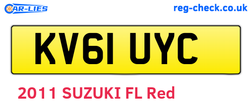 KV61UYC are the vehicle registration plates.