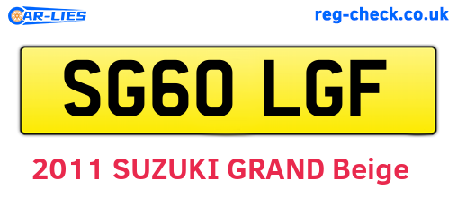 SG60LGF are the vehicle registration plates.