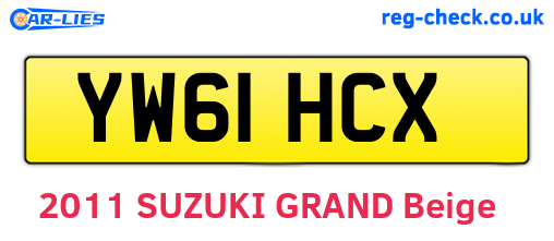YW61HCX are the vehicle registration plates.